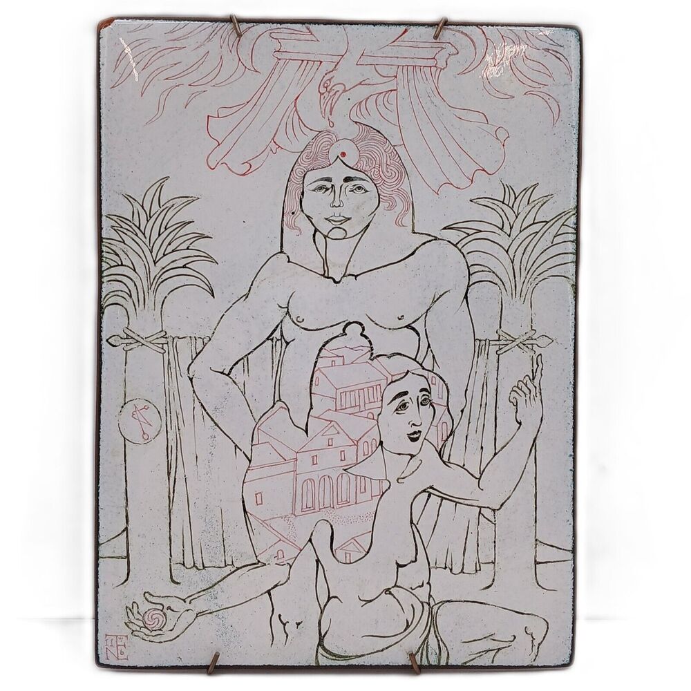 Original Vintage Art Print Limited Lithograph Poster Pharaoh & A Woman 5.5"X7"